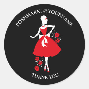 Sticker Rond Élégante machine à café sur mesure noire