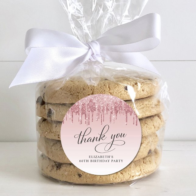 Sticker Rond Elégante Parties scintillant 60e anniversaire Merc (Créateur téléchargé)