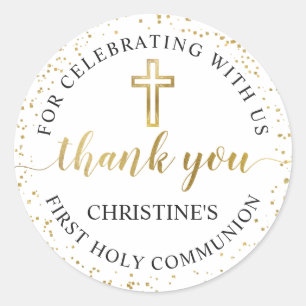 Sticker Rond Élégante Parties scintillant d'or Premier Merci Co