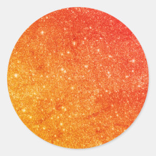 Sticker Rond Elégante Parties scintillant orange