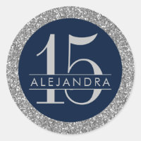 Elégante Quinceanera de la marine d'argent 15e ann