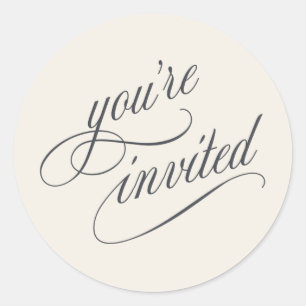 Sticker Rond Élégante typographie de script de calligraphie