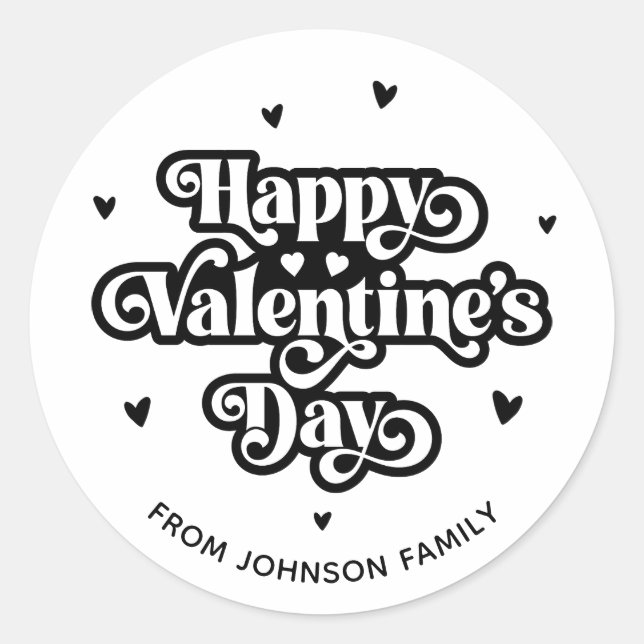 Sticker Rond Élégante typographie rétro les années 70 Saint Val (Devant)