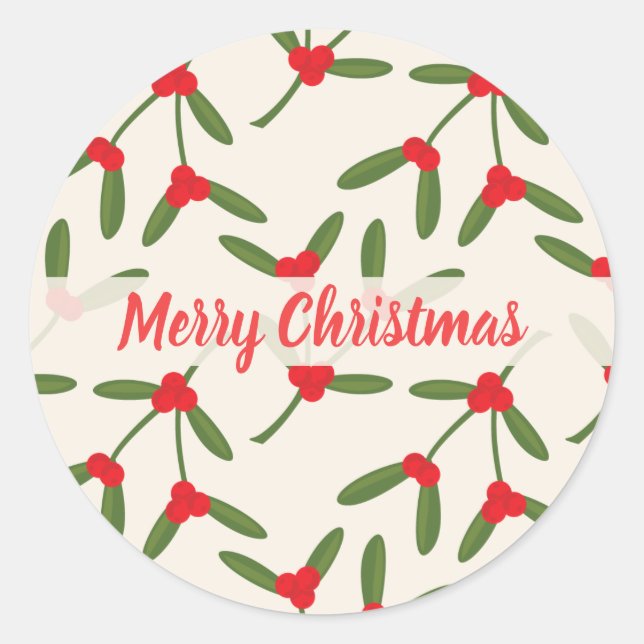 Sticker Rond Élégantes baies d'hiver de Noël (Devant)