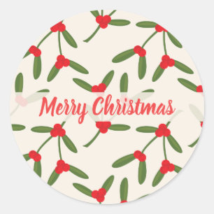 Sticker Rond Élégantes baies d'hiver de Noël