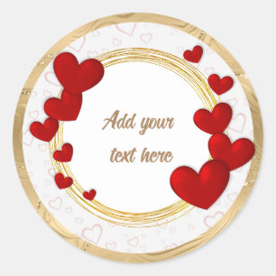 Sticker Rond Élégantes Saint-Valentin, Amour, Mariage Anniversa