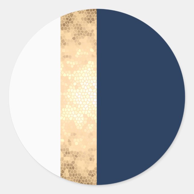 Sticker Rond elegent gold, navy blue (Devant)
