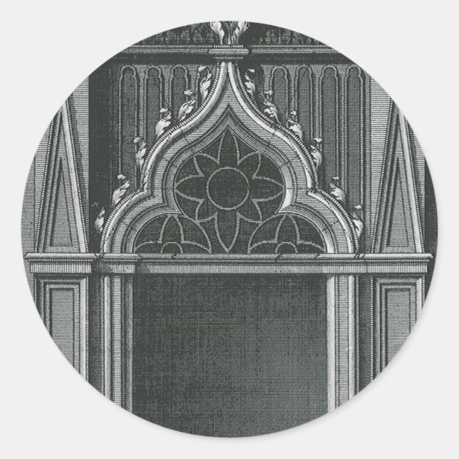 Sticker Rond Élément architectural ancien, porte gothique (Devant)