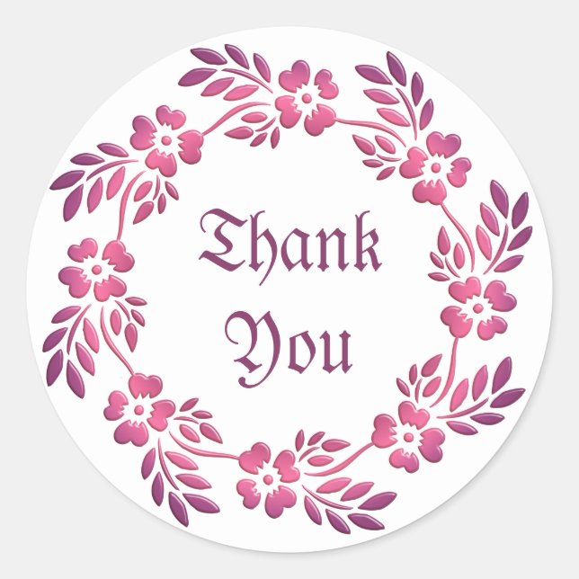 Sticker Rond Élément de dégradé de cercle floral rétro. Texte (Devant)