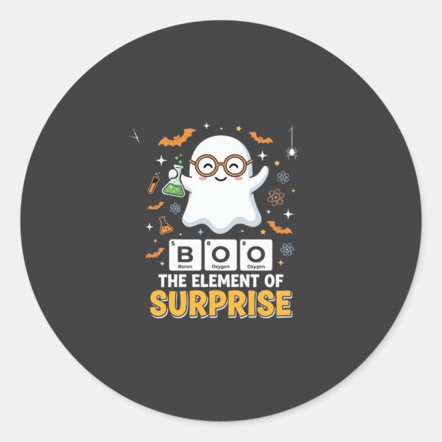 Sticker Rond Élément de surprise de fantôme de design Halloween (Devant)