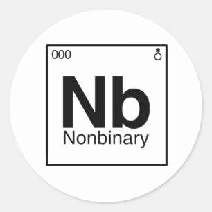 Sticker Rond Élément NB - Tableau périodique non binaire