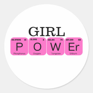 Sticker Rond Élément Tablo périodique Girl Power