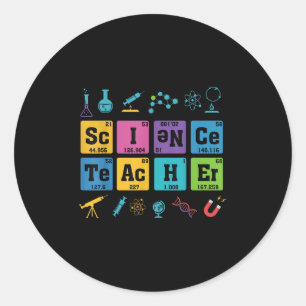 Sticker Rond Éléments de chimie des enseignants en sciences Tab