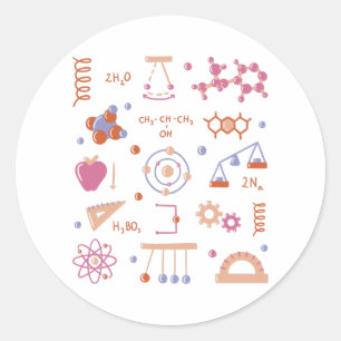 Sticker Rond Éléments de physique