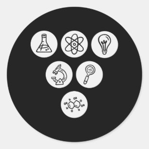 Sticker Rond Éléments de science Articles