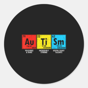 Sticker Rond Éléments de sensibilisation à l'autisme Tableau pé