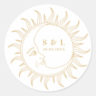 Sticker Rond Eléments mystiques célestes Enveloppe Starsignes