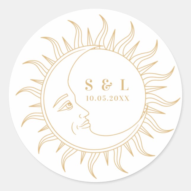 Sticker Rond Eléments mystiques célestes Enveloppe Starsignes (Devant)