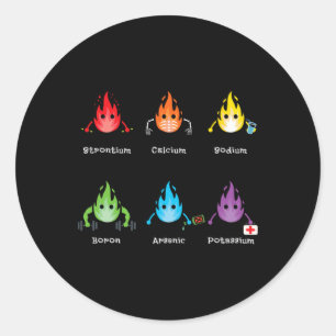 Sticker Rond Éléments Périodiques Amoureux de Chimie Professeur