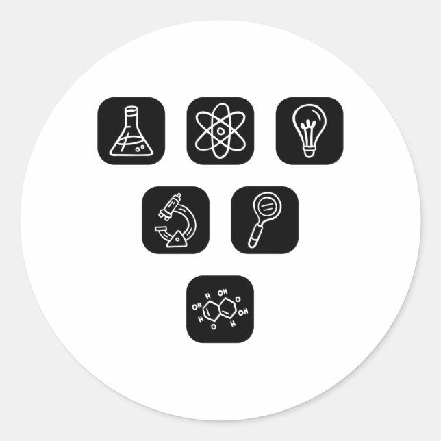 Sticker Rond Éléments scientifiques (Devant)