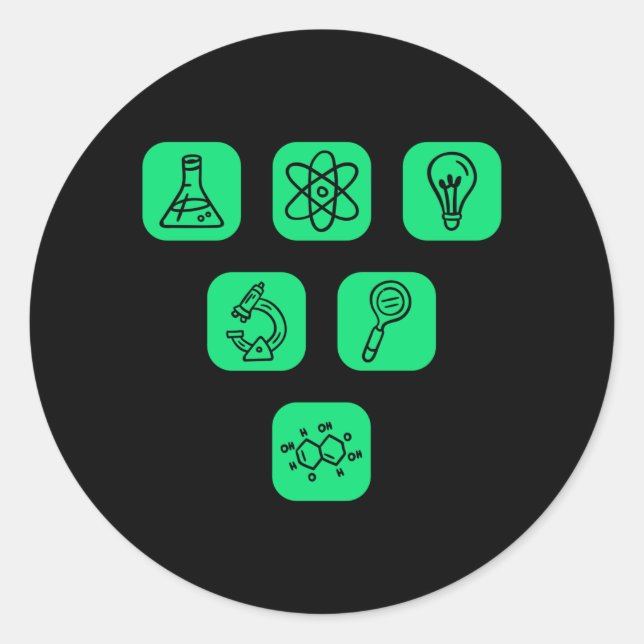 Sticker Rond Éléments scientifiques (Devant)
