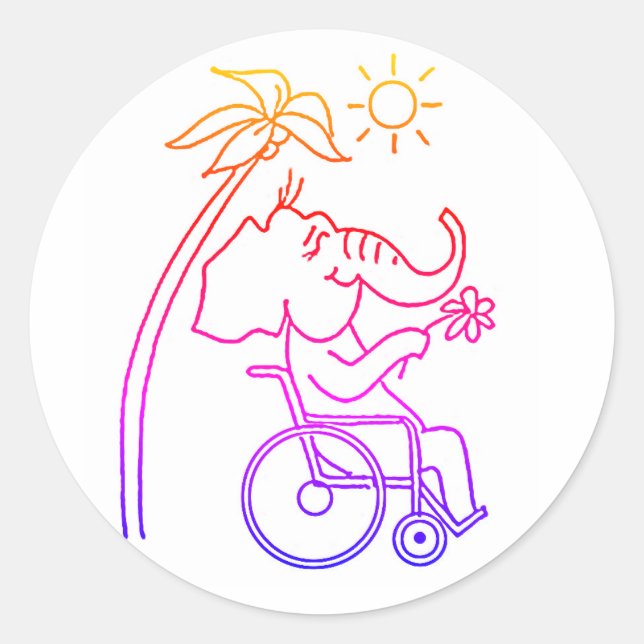 Sticker Rond Éléphant (Devant)