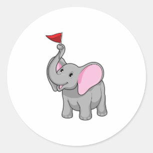 Sticker Rond Elephant