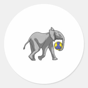 Sticker Rond Elephant à Handball Sports
