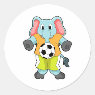 Sticker Rond Eléphant au sport de football