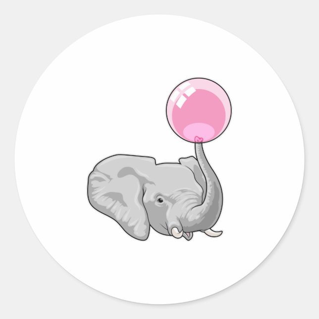 Sticker Rond Eléphant avec ballon (Devant)