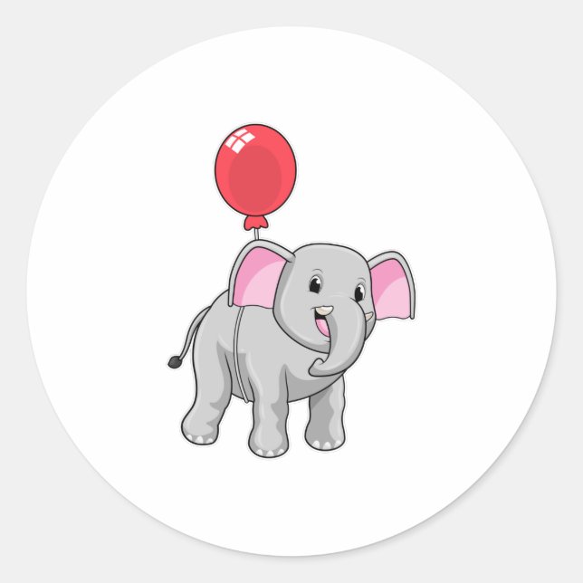 Sticker Rond Eléphant avec ballon (Devant)