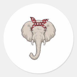 Sticker Rond Eléphant avec Bandana