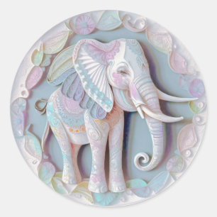 Sticker Rond Eléphant bébé