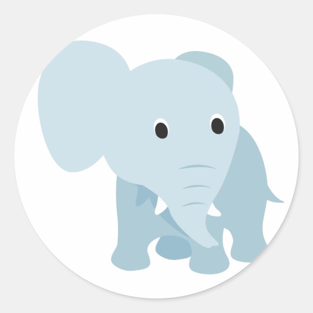 Sticker Rond Eléphant Bébé mignon (Devant)
