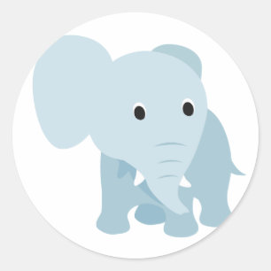 Sticker Rond Eléphant Bébé mignon