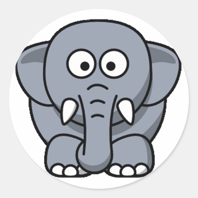 Sticker Rond Eléphant Cuter (Devant)