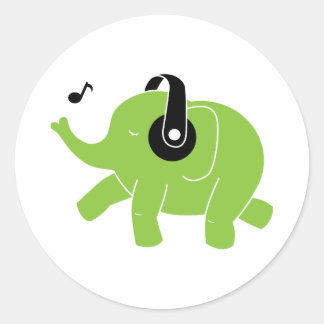 Sticker Rond Eléphant dansant