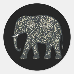 Sticker Rond Éléphant de Florale