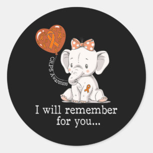 Sticker Rond Eléphant de sensibilisation aux Crps