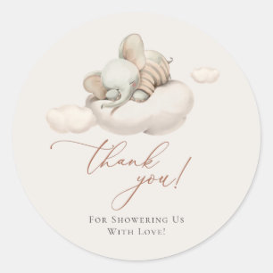 Sticker Rond Eléphant dormant Neutre Sexe