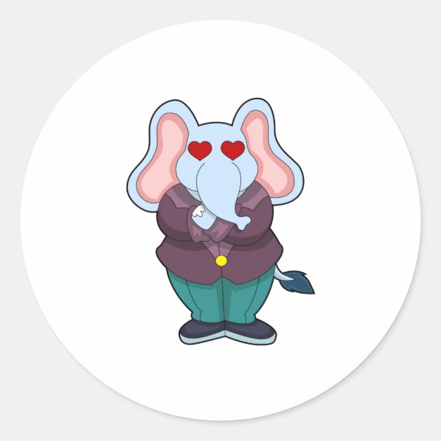 Sticker Rond Éléphant en marié avec costume.PNG (Devant)