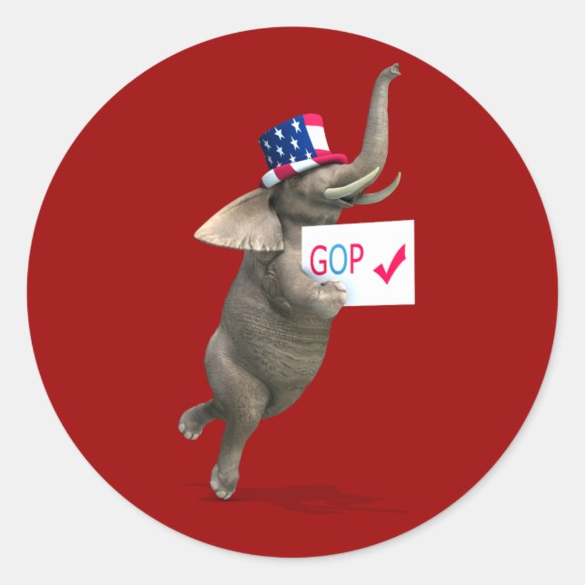 Sticker Rond Eléphant GOP (Devant)
