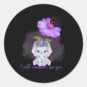 Sticker Rond Elephant Je Me Souviendrai Pour Vous Sunflower Hei