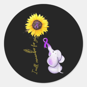 Sticker Rond Éléphant Je Me Souviendrai Pour Vous Tournesol Hei