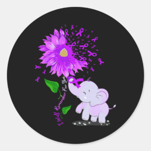 Sticker Rond Eléphant Je Me Souviendrai Pour Vous Tournesol Hei