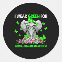 Elephant Je Porte Le Vert Pour La Sensibilisation