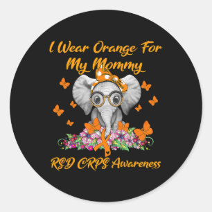Sticker Rond Elephant Je Porte Orange Pour Ma Maman RSD CRPS Aw