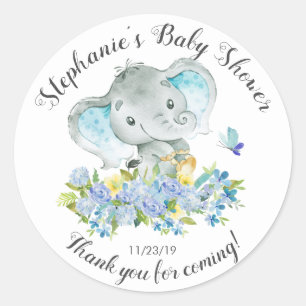 Sticker Rond Elephant Jungle Animaux Baby Boy Douche Favoriser