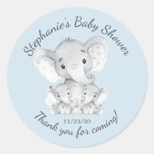 Sticker Rond Elephant Jungle Animaux Twins Baby Douche Favorise