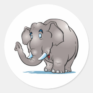 Sticker Rond Eléphant mignon